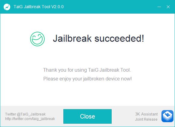 Jailbreak succeeded TaiG
