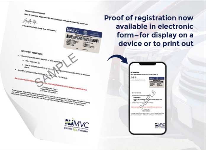 electronic proof vehicle registration